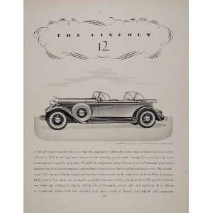  1932 Ad Ford Lincoln V12 4 Passenger Sport Phaeton Car 