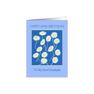 April Birthday Card for Granddaughter   Daisies Card  Toys & Games 