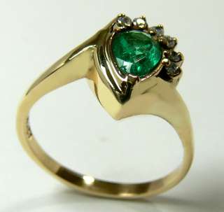 GORGEOUS COLOMBIAN EMERALD PEAR & DIAMOND RING 1.35CT  