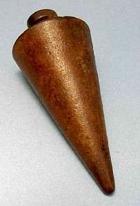 ANTIQUE PLUMB BOB CAST IRON 5 INCH CONE 3.5 INCH TEAR DROP EARLY OLD 