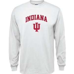  Indiana Hoosiers White Youth Arch Logo Long Sleeve T Shirt 