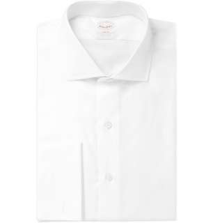   shirts > Formal shirts > Herringbone Double Cuff Cotton Shirt