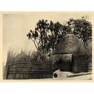 1930 Shilluk Temple Grass Hut Sudan Hugo A. Bernatzik   Original 