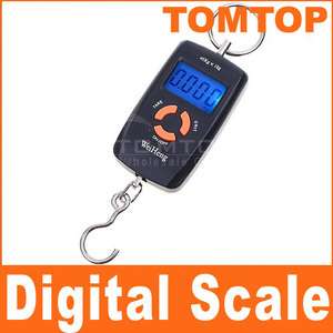 Black 45Kg LCD Display Electronic Fishing Hook Scale  