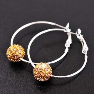 Wholesale 9pairs earrings & rhinestone alloy disco ball beads Free 