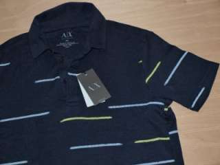 Armani Exchange Dash Print Polo Shirt Midnight NWT  
