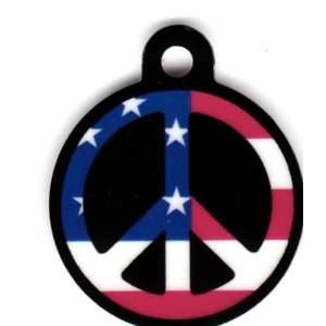  Round American Flag Black Peace Sign Pet Tags Direct Id 