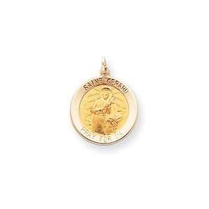  14k Yellow Gold Saint Gerard Medal Pendant Jewelry
