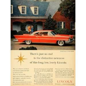  1957 Ad Lincoln Division Ford Motor Co. Red Hardtop Car 