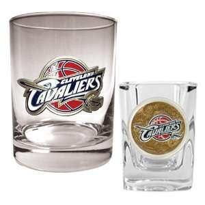  Cleveland Cavaliers Rocks Glass & Square Shot Glass Set 