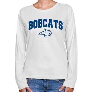 NCAA Montana State Bobcats Ladies White Logo Arch Long Sleeve Classic 
