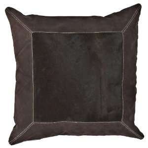  Espresso Leather Stitch Set of Two Pillows