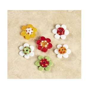 3   Daisy Flower Lampwork Glass Beads Arts, Crafts 