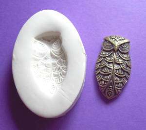 OWL HOOT ~ CNS polymer clay mold mould moule  