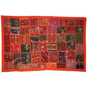  Home Decor Wall Hanging Tapestry with Pretty with Old Sari Patch Work