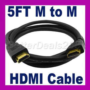 Gold HDMI M/M Male AV Video Cable Plated HDTV 5 FT 1.5m  