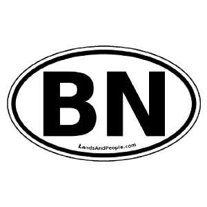  Brunei BN Car Bumper Sticker Decal Oval Black and White 