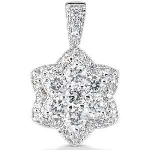  2.7 Carat Diamond 14K White Gold Fancy Pendant Necklace 