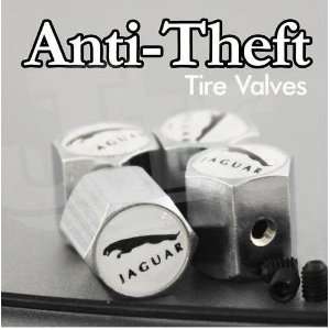   Tire Valves Cap XK XJL S TYPE Anti Theft Locking Set of 4: Automotive