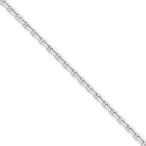  14k White Gold 2.5mm D/C Cable Chain Length 24 Jewelry