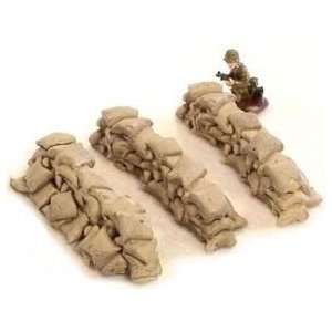  Sandbag Wall 6ea 25 28mm Miniature Terrain: Toys & Games