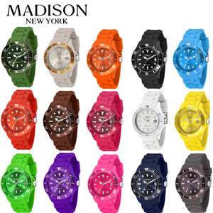 Original Madison New York  Candy Time Date  Silkon Uhr Trend Watch 