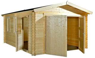 Blockhaus Garage, Carport   380 cm x 530 cm, 45mm  