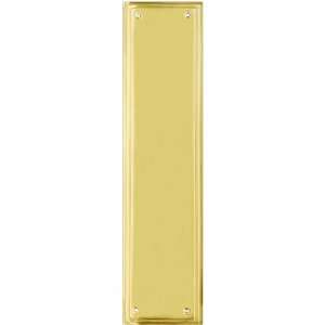  Stepped Deco Push Plate In Polished, Lacquered Brass