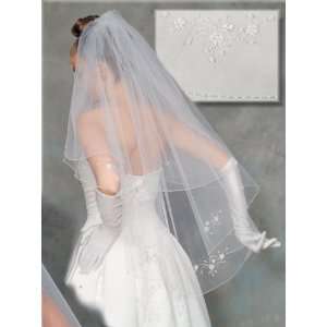  Beaded Edge 2 Tier Bridal Veil Beauty