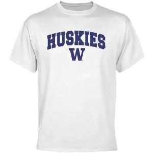  UW Husky T Shirt  Washington Huskies White Mascot Arch T 