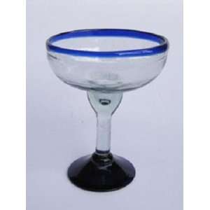 Cobalt Blue Rim margarita glasses (set of 6):  Kitchen 