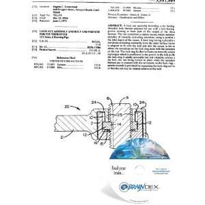  NEW Patent CD for LOCK NUT ASSEMBLY AND BOLT AND WRENCH 