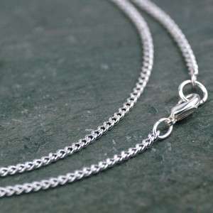 Sterling Silver Plated Brass Curb Chain Silver Blank Necklace 2.1mm 