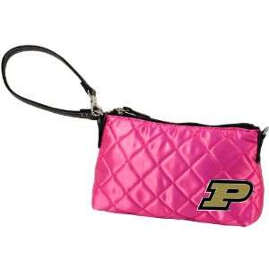 NCAA Purdue University Pink Quilted Wristlet  Sports 