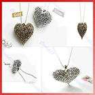 silver Nice Ancient Flower Heart Retro Style Sweater Necklace x135 