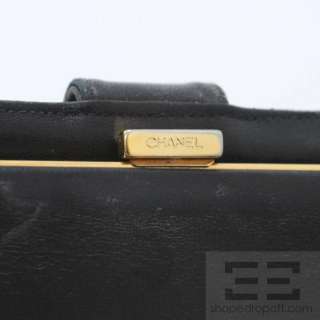 Chanel Black Caviar Leather CC Embossed Wallet  