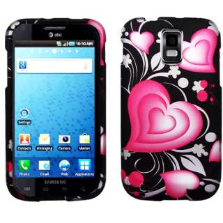 3D Heart Hard Cover Case For Samsung Galaxy S II 2 T989 T Mobile w/LCD 
