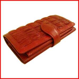 Genuine Eel Skin CLUTCH WALLET Evening BAG RED  