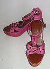 ISABELLA FIORE ITALY VERY PINK FUSCHIA PLATFORMS WEDGES SHOES SIZE 7 M