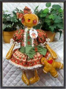 Primitive Gingerbread Doll & Baby PATTERN #207 ♥♥  