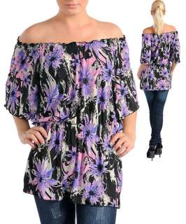 NEW PEASANT On or Off Shoulder PLUS SIZE Top 1X/2X/3X  