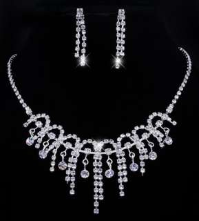 WHOLESALE 1set charm Rhinestone Necklace&earrings free  