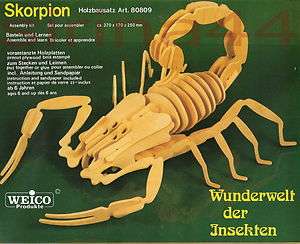 3D   Puzzle Holzbausatz Skorpion von WEICO 27cm x 13cm x 29cm ab 6 