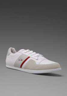 LACOSTE Beckley Sneaker in White/Red  