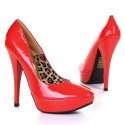 Damen Schuhe, Pumps, High Heels,BL275, Leder Optik, rot, Größe 36