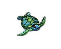 SEA TURTLE, RIGHT EMBROIDERED IRON ON APPLIQUE/PATCH  