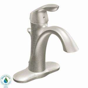MOEN Eva 1 Handle High Arc Bathroom Faucet in Brushed Nickel 6400BN at 