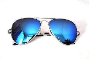 2012 Aviators BLUE Full Mirror Sunglasses Spring Hinge  