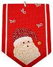 Santa Ho Ho Red White Christmas Cotton Fabric Table Runner 13x36 