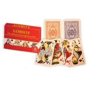 Kartenspiel LORIOT Rommé Canasta Poker Doppelkopf Skat Mau Mau 2 * 55 